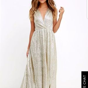 Lulus Gold maxi dress